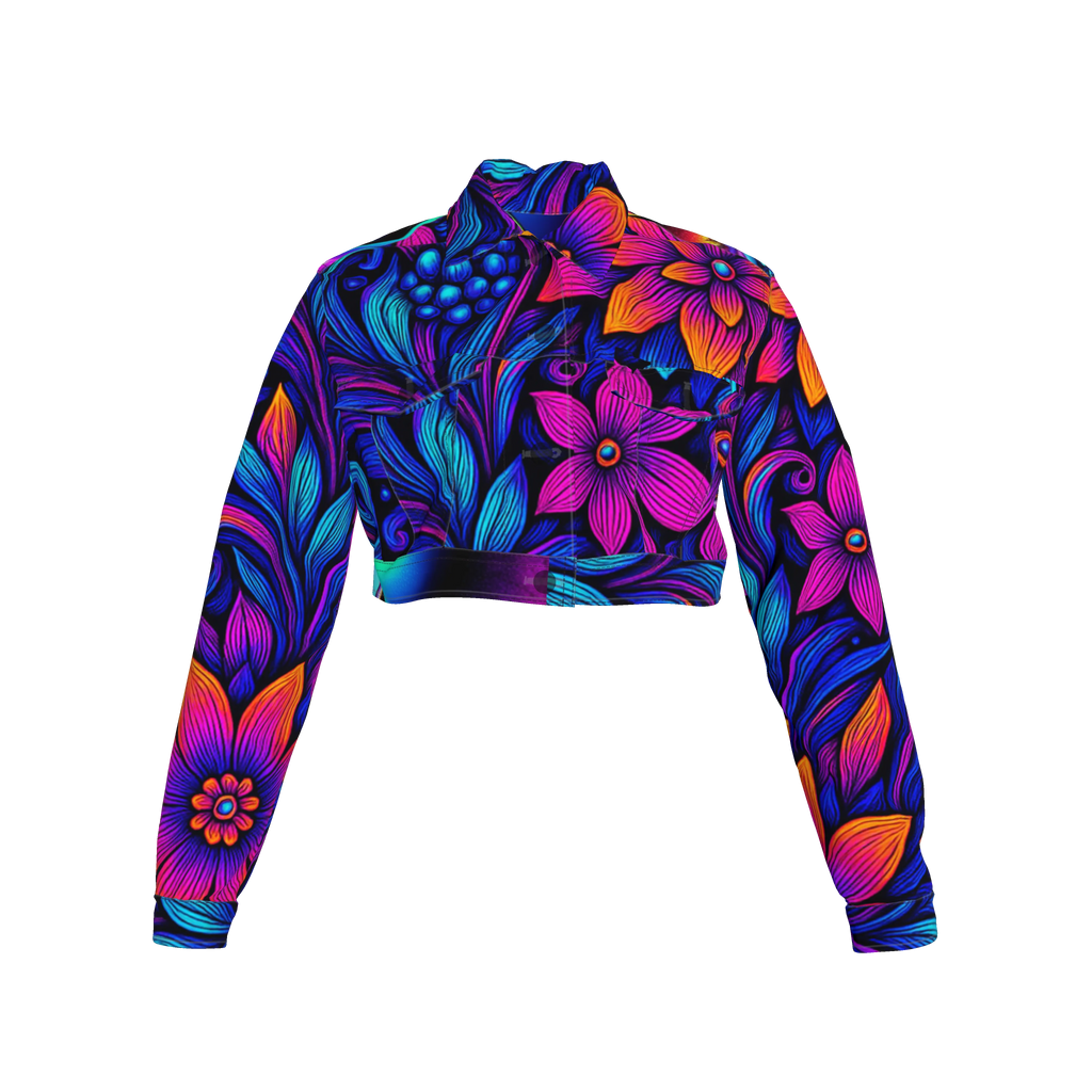 Retro Cool Vibes - Crop Jean Jacket