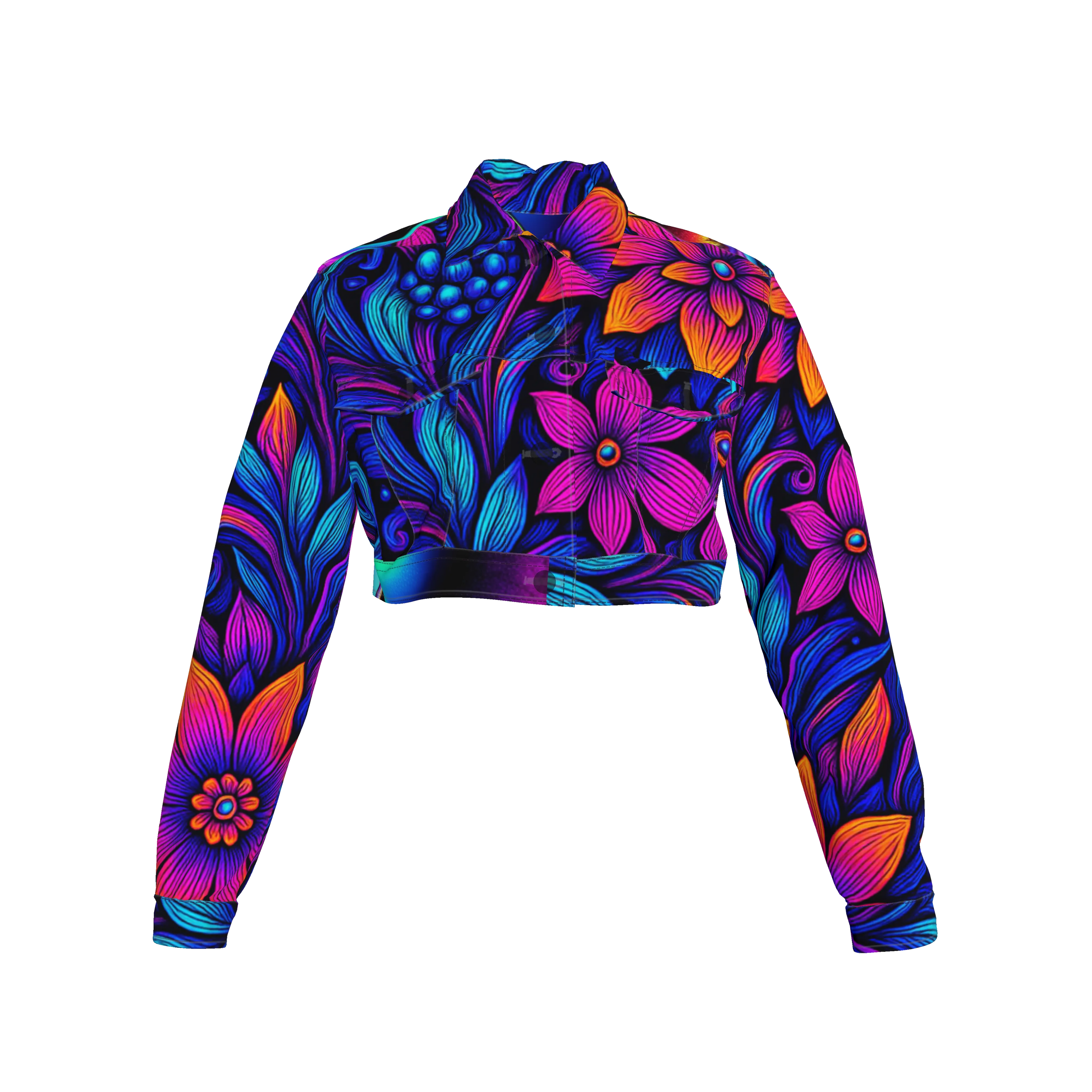 Retro Cool Vibes - Crop Jean Jacket