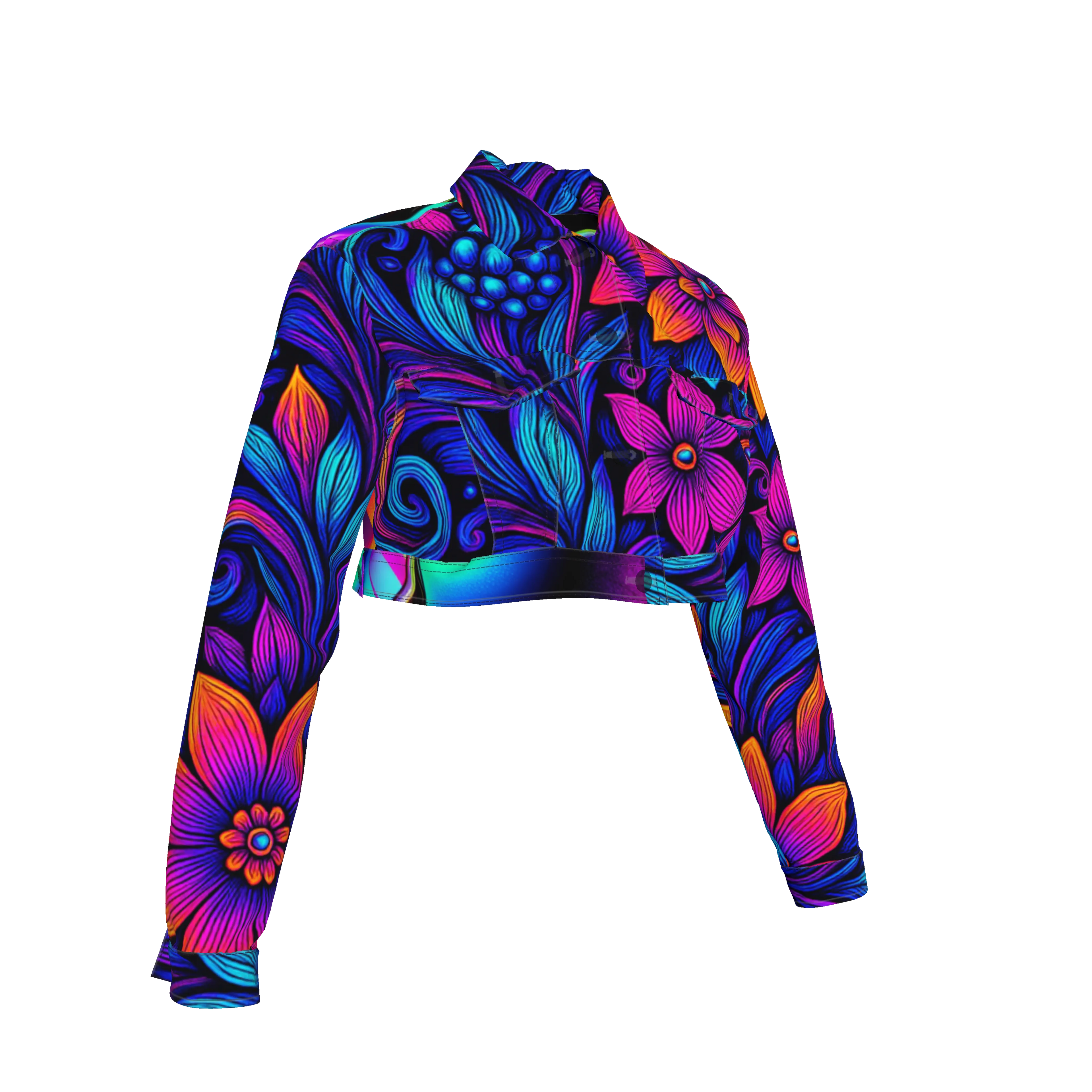 Retro Cool Vibes - Crop Jean Jacket